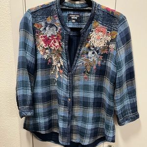 Johnny Was Pascal V-Neck Button Down